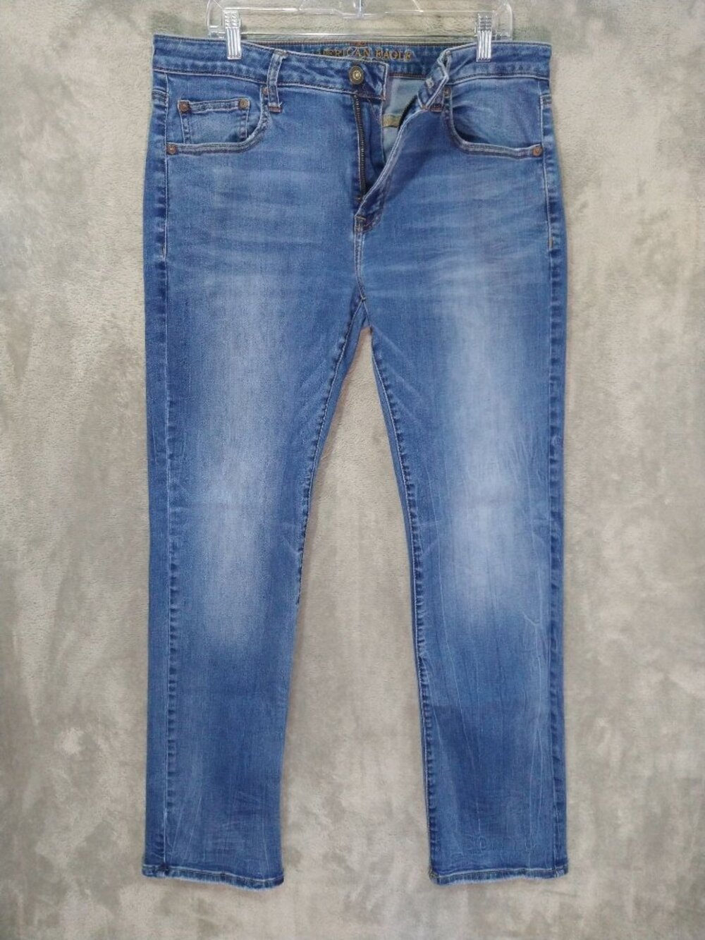 American Eagle Jeans Mens 36x34 Blue Denim Original Straight Active Flex